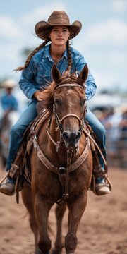 Rodeo - american western festival with cowboys and horses