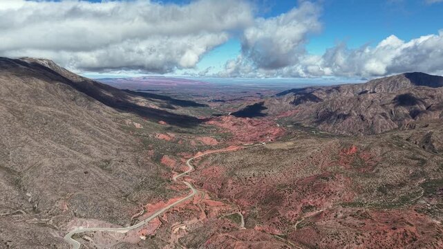 Beautiful mountain pass engineering and rugged desert landscape at Cuesta de Miranda travel destination.