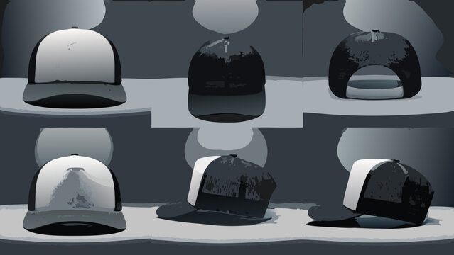 baseball cap vector pattern hat illustration graphic