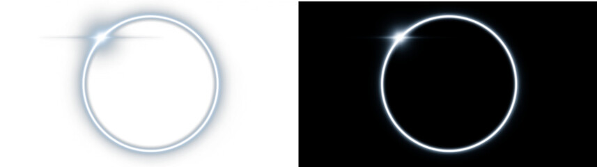 Neon glowing circle portal abstract energy sci fi vortex illustration. © Ivan