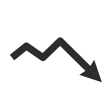 Minimalist Clean Zigzag Down Arrow for Business Decline Illustration