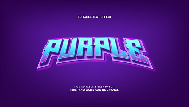 Purple and cyan 3d editable text effect for gaming logo and esports shirt design