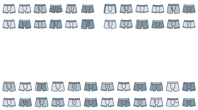 A collection of various boxer shorts and underwear icons arranged in a grid pattern.