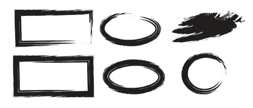 Paint brushes strokes mega set. Vector illustration