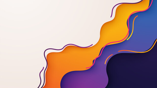 Abstract Colorful Wave Background Vector Illustration with Rainbow Curves and Bright Design Pattern