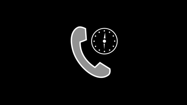 Customer Support Icon with Clock Symbolizing Timely Service on Black Background
