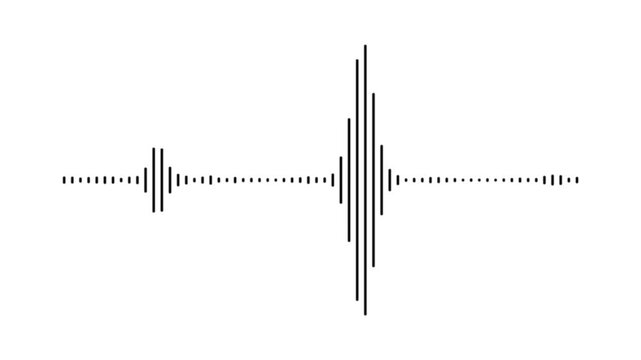 Seamless sound wave pattern in black and white minimalist audio visualization background