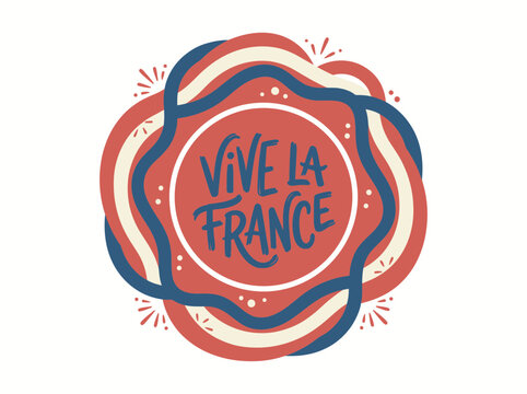Vive la France Emblem for Bastille Day Celebration