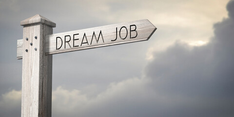 Dream job - wooden signpost with one arrow © PX Media
