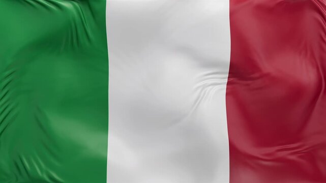 Italy flag waving Seamless silk flag 3d animation slow motion Looping