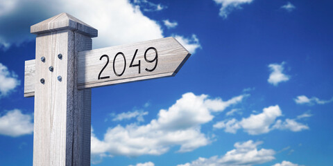 2049 - wooden signpost with one arrow © PX Media