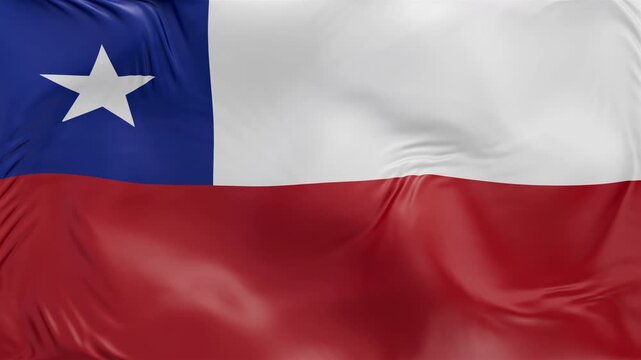 Chile flag waving Seamless silk flag 3d animation slow motion Looping