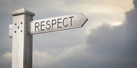 Respect - wooden signpost with one arrow © PX Media