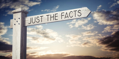 Just the facts - wooden signpost with one arrow © PX Media