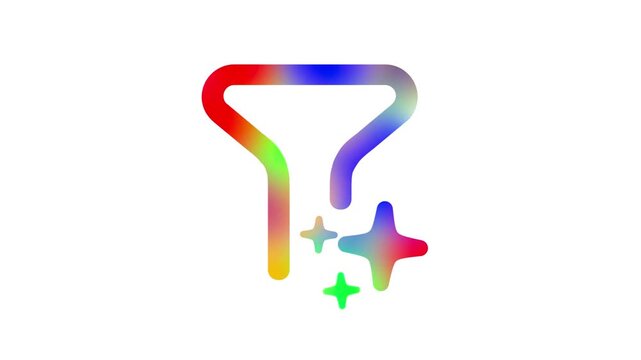 Colorful starburst design element with rainbow gradient and white background doodle animated 4k stock video