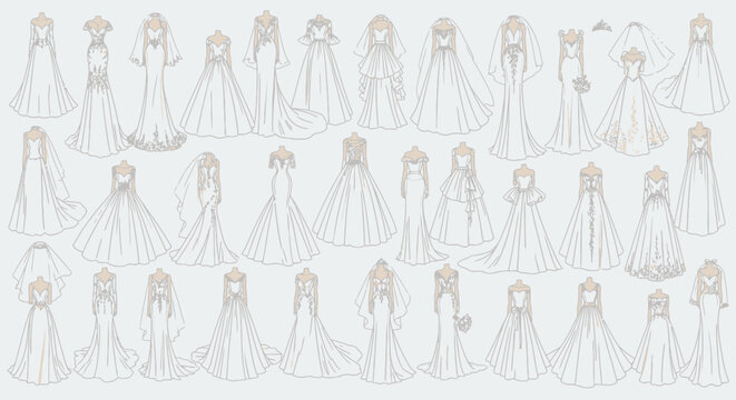 wedding dress line drawing Custom Wedding Dress Sketch