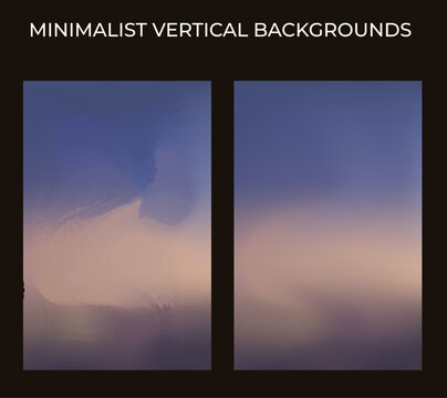 Minimalist vertical background set with soft abstract twilight sky gradient and painterly texture