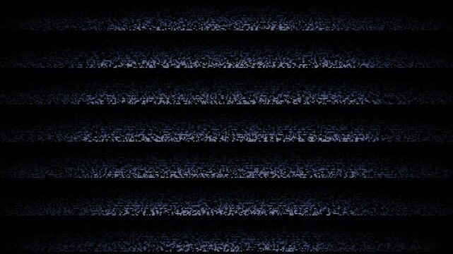 Television turn on, turn off with blue grainy static lines on dark screens. Perfect for technology, media, shutdown, static, tv concept.