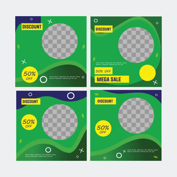 Modern Green & Yellow Social Media Feed for Skincare Promotion design