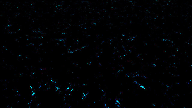 Abstract digital light particles on dark black background