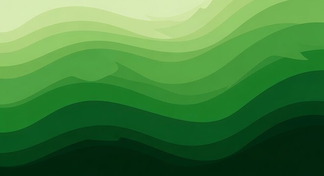 Abstract Green Layered Waves Gradient Background
