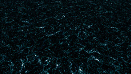 Abstract green particles floating in dark space background © MSTSUFIA