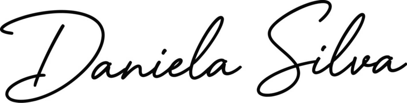 Daniela Silva is presented in a sophisticated handwritten typeface suitable for personalized design.