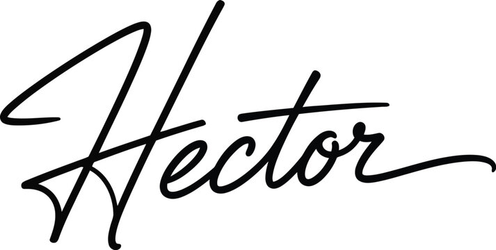 Hector constitutes a classic cursive name written in a stylish and flowing script font.