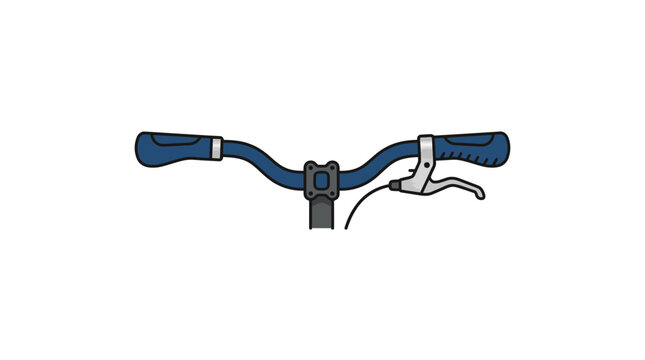 A flat vector illustration of bicycle handlebars with a single brake lever.