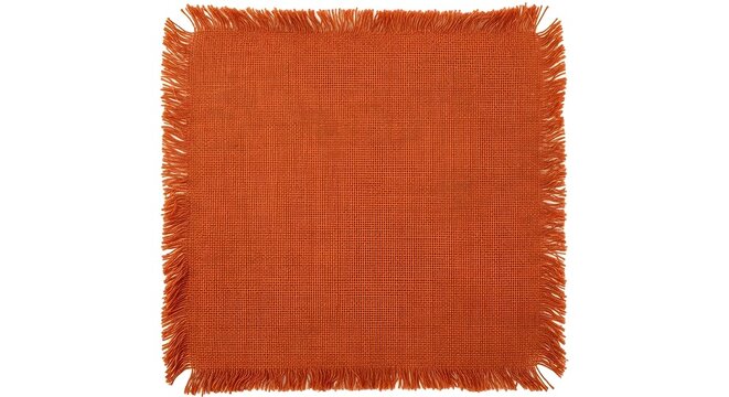 Close-up of orange burlap fabric texture
