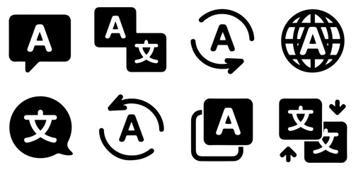 modern language translation symbol icons © graphixecho