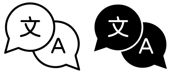 language translation icon collection set © graphixecho