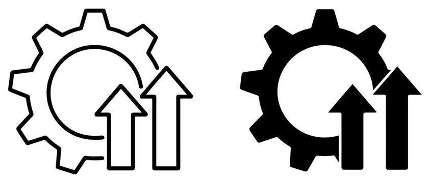 upgrade performance growth icon set