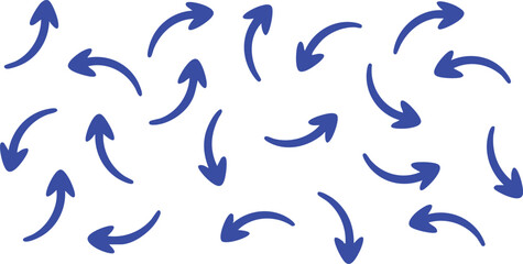 Obraz premium arrow blue curved arrow icons set for diagrams and flowcharts