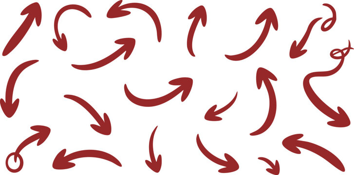 arrow red spiral and loop arrows vector elements for design