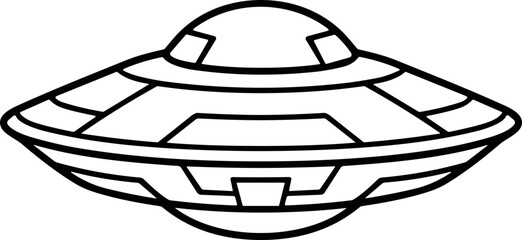 Flying Saucer Outline Vector Art © Hanzcoli