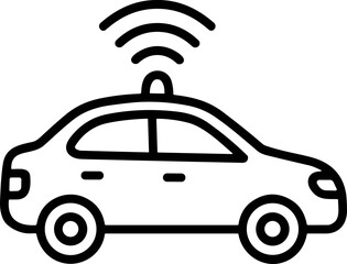 Autonomous police car icon with wifi signal, vector illustration © kacuk