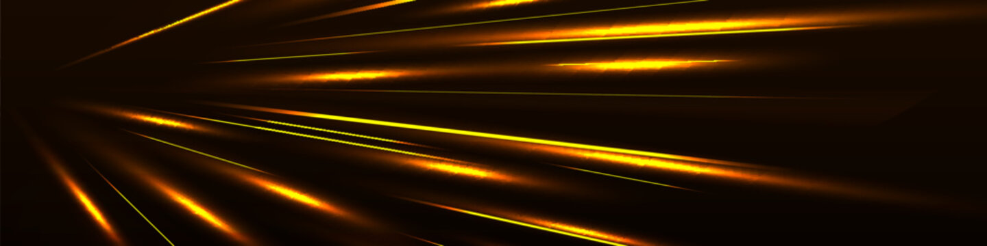 Light speed motion effect. Yellow color spiral glow effect. Magic shiny line sparkles and sequins