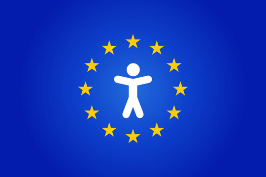 EU European Accessibility Act - EAA, highlighting regulatory compliance, social inclusion, and equal access standards. vector illustration