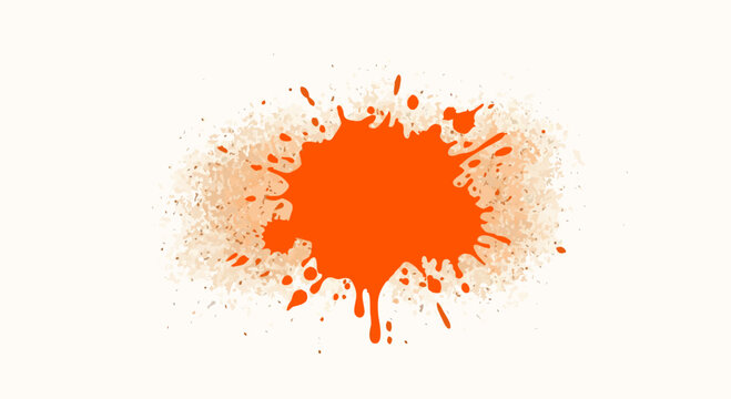 Neon orange spray blot with overspray haze