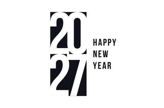 2027 number design template. 2027 New Year logo text design. Collection of 2027 Happy New Year. Vector illustration.	