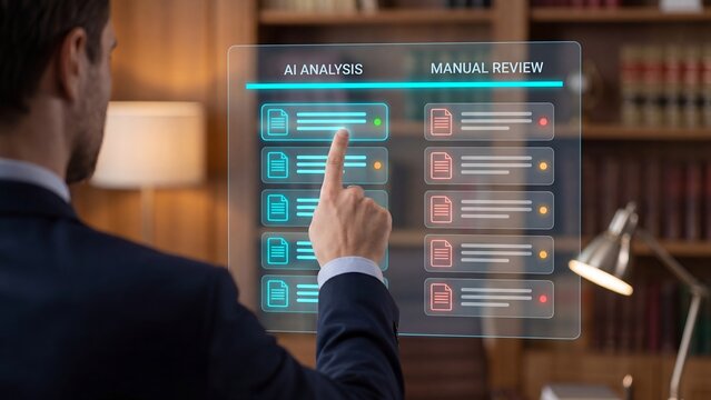 Professional Comparing AI Document Analysis Versus Manual Review on Transparent Interface for Legal and Business Workflow Automation
