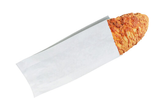 Cheese bun with  cumin seeds in the paper packet and isolated.