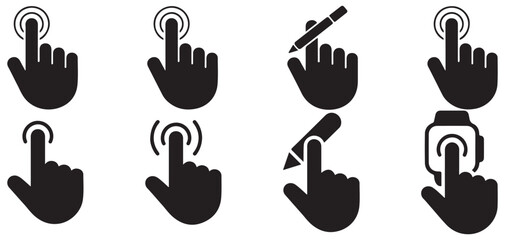Fototapeta premium Touch screen finger gestures with interactive visual signals vector illustration eps 10