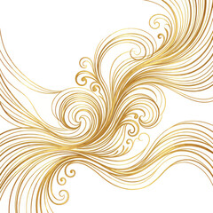 Fototapeta premium Elegant Gold Swirls and Flourishes on White Background