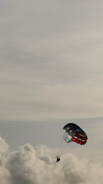 A Brave Paraglider - I Dare Myself to Try Extreme Sport in Maafushi Maldives - To Do is To Dare - Cloudy Sky Above Maldives