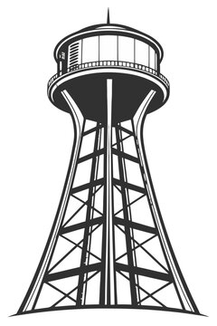 Hyperbolic cooling tower industrial silhouette