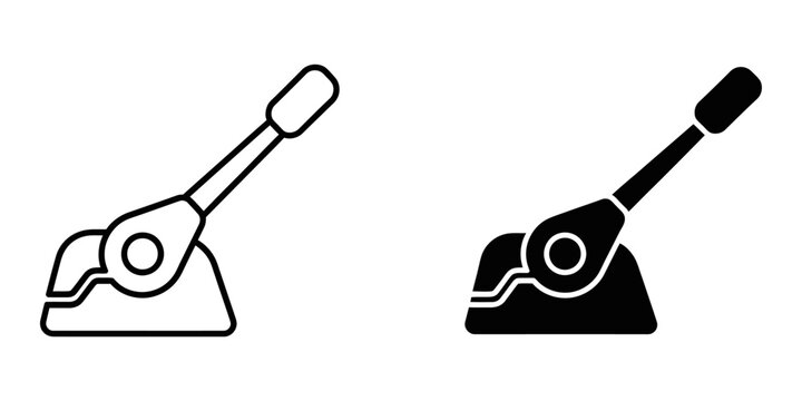 Lever mechanism on base with clean lines representing industrial or mechanical operations