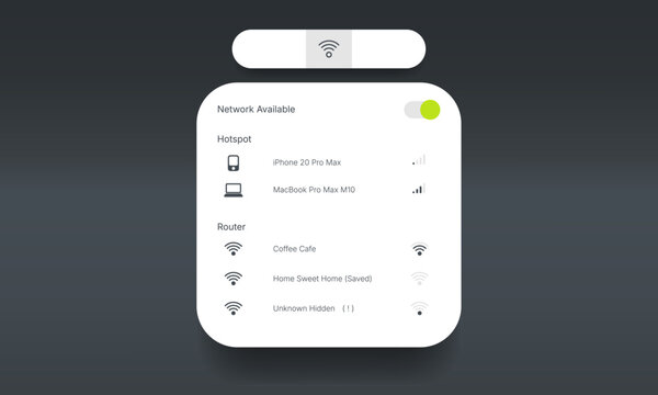 Modern WiFi Network Selection And Connectivity Settings Interface