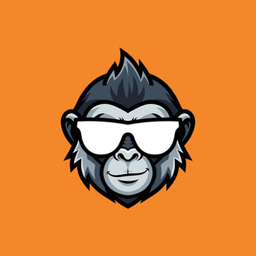 Gorilla Wearing White Sunglasses.